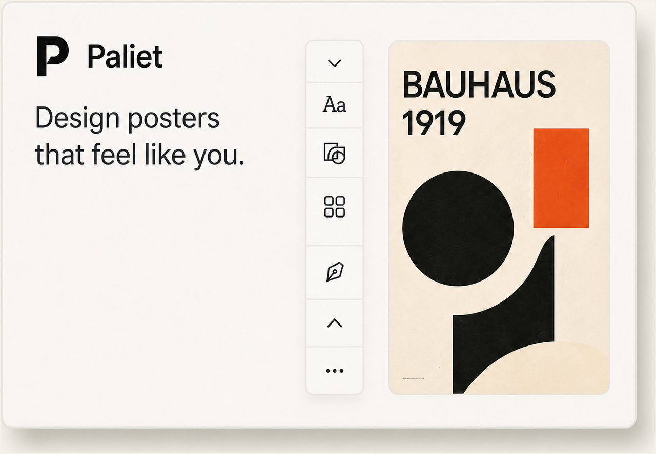 Paliet poster editor product card