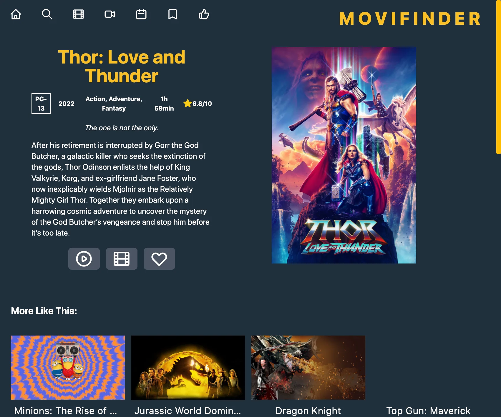 Movifinder movie detail page.