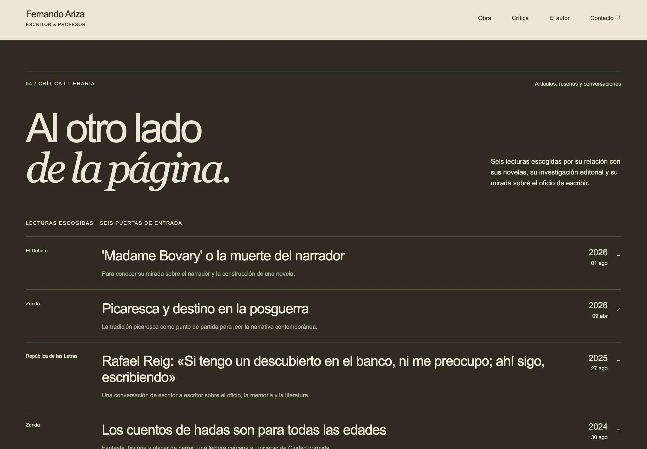 fer-ariza: literary criticism